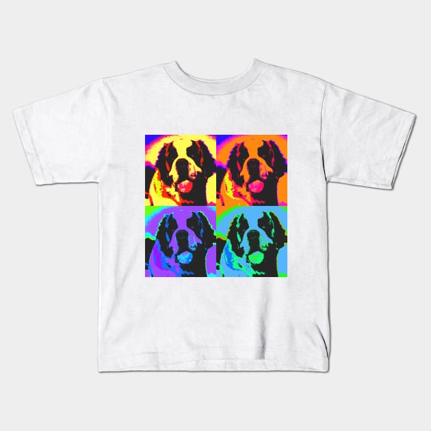 St. Bernard Pop Art Design Kids T-Shirt by Naves